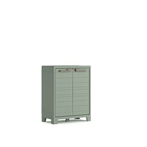 Keter Planet Outdoor Bajo Armario Interior y Exterior, Resina, Verde, 80 x 44 x 100