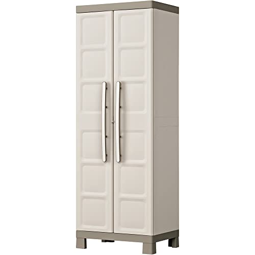 Keter Armario Excellence Alto|Amario Alto de almacenaje|Resina|2 Puertas y 4 baldas Regulables en...