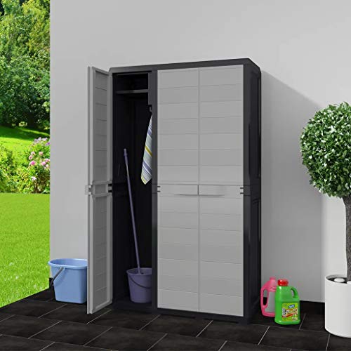Armario de Plástico Exterior 97 x 38 x 171 cm Armario Alto de almacenamiento con 3 puertas y 4...