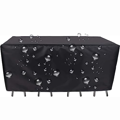 Amunpitic Cubierta De Mesa Patio Rectangular 205x104x71cm, Funda Protectora Muebles Jardin...