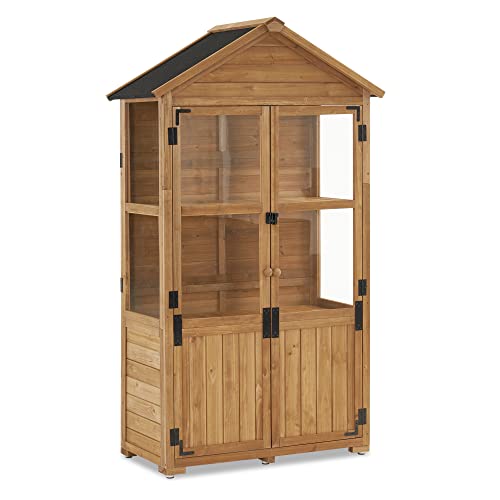 M MCombo caseta de jardín de Madera pequeña, caseta de jardín Exterior para Herramientas...